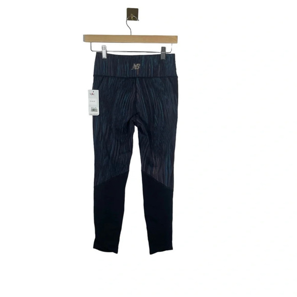 NWT New Balance Printed Elixir Mesh Athletic Leggings in Black/Blue Size S - Picture 8 of 12